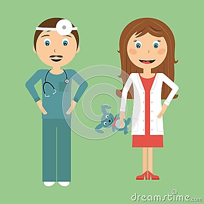 Doctors in flat designe Vector Illustration