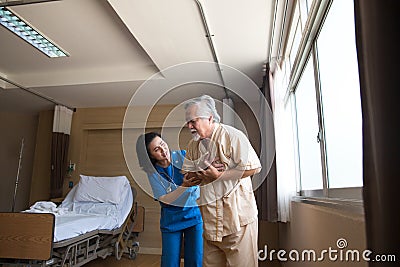 Doctors are helping heart patients. Doctors are supporting heart patients Stock Photo