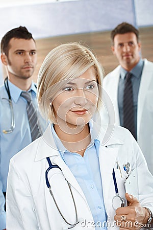 Doctors on hospital corridor Stock Photo