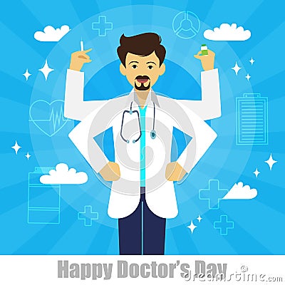 Doctors are like a god, who save our life Vector Illustration