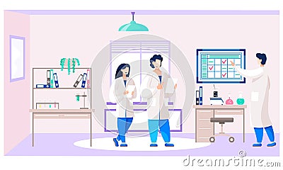 Doctors with medical report. Medical university students are practicing in the laboratory Stock Photo