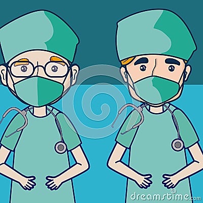 Doctors and medical team Vector Illustration