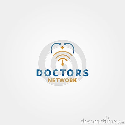 Doctors network Vector logo design Template Vector Illustration