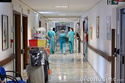 Doctors and nurses to consult in the corridors Editorial Stock Photo