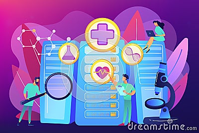 Big data healthcare concept vector illustration. Vector Illustration