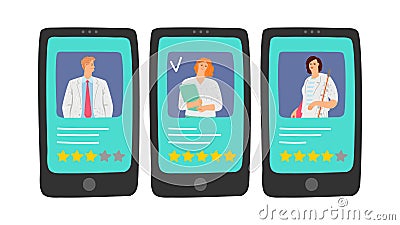 Doctors rating online Vector Illustration