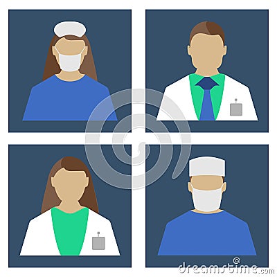 Doctors Set. Medical object flat icon. Vector Illustration. Vector Illustration