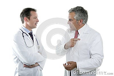 Doctors team talking expertise senior tie Stock Photo