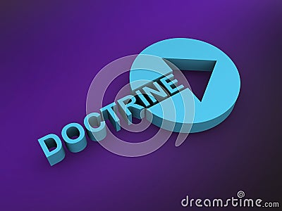 doctrine word on purple Stock Photo