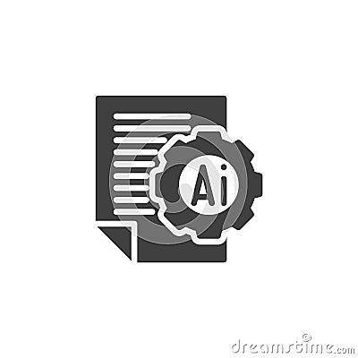Document with AI powered automation vector icon Vector Illustration