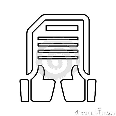 Document approval Icon. Line, outline symbol Cartoon Illustration