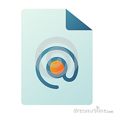 Document attachment email file single isolated icon with smooth style Cartoon Illustration