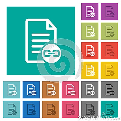 Document attachment square flat multi colored icons Stock Photo