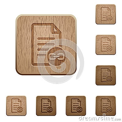 Document attachment wooden buttons Stock Photo