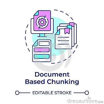 Document based chunking multi color concept icon Vector Illustration