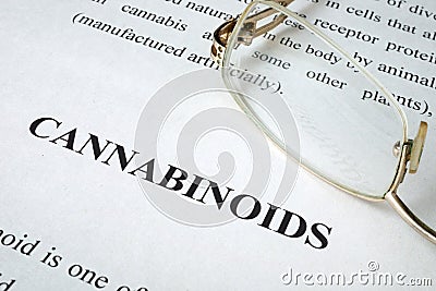 Document about Cannabinoids. Stock Photo