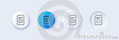 Document with Comments line icon. File sign. Line icons. Vector Vector Illustration