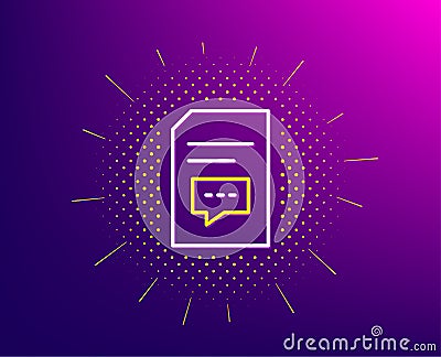 Document with Comments line icon. File sign. Vector Vector Illustration