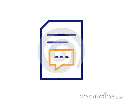 Document with Comments line icon. File sign. Vector Vector Illustration