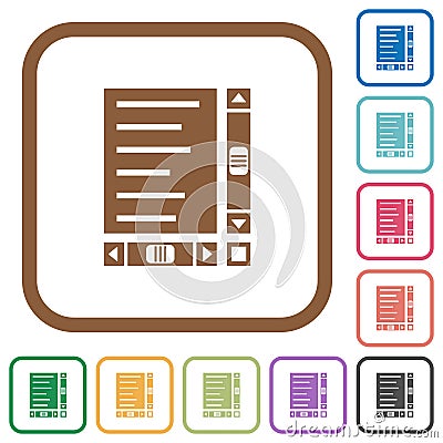 Document with content and scroll bars simple icons Stock Photo
