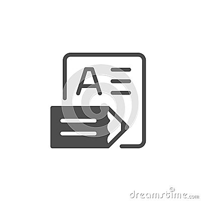 Document or contract writing glyph icon Vector Illustration