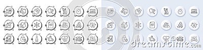 Document, Discounts ribbon and Loyalty points line icons. For web app, printing. Line icons. Vector Vector Illustration