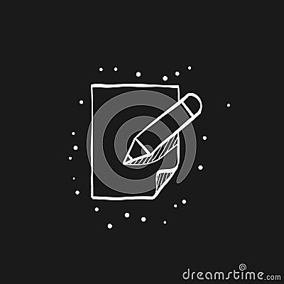 Sketch icon in black - Document edit Vector Illustration