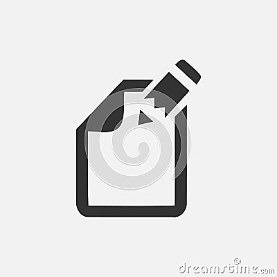 Document editing vector icon. File icon symbol. Document vector illustration on isolated background Vector Illustration