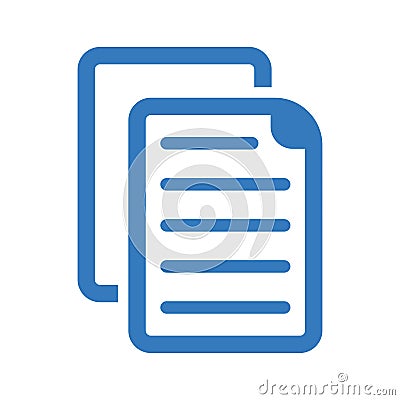 Document file copy-paste icon. Blue color vector Vector Illustration