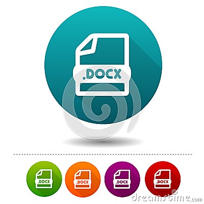 Document file icon. Download DOCX symbol sign. Web Button. Vector Illustration