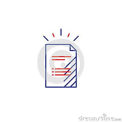 Document file list, application form icon Vector Illustration