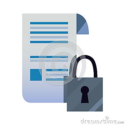 Document file paper data security Vector Illustration