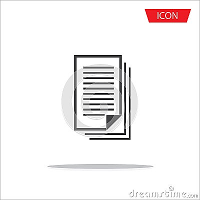 Document file vector icon isolated on white background Vector Illustration