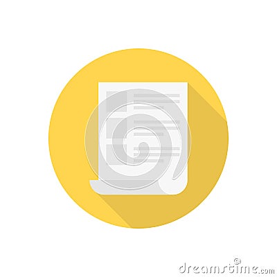 Document flat color icon Vector Illustration