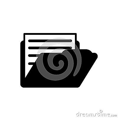 Document in folder icon Vector Illustration