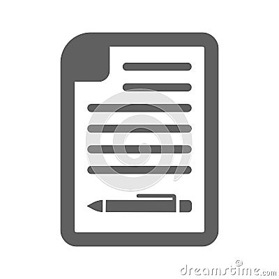 Document, form inquiry icon. Gray vector graphics Vector Illustration