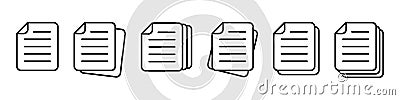 Document icon. File, text document, a sheet of paper document. Vector Illustration