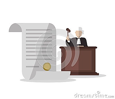 Document judge and law design Vector Illustration