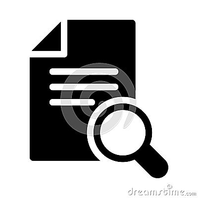 Document magnifier vector glyph flat icon Stock Photo