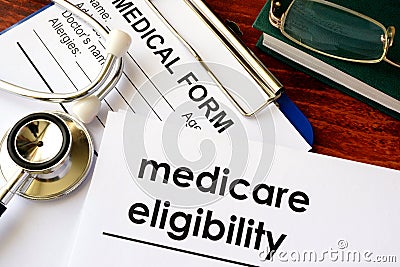 Document medicare eligibility. Stock Photo