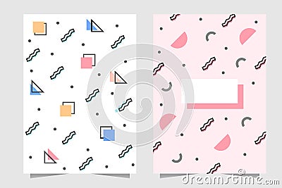 Document mock-up template background Memphis style for banner, book cover, wrapped paper etc Vector Illustration