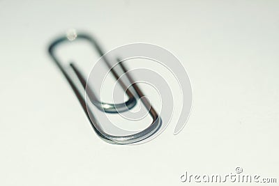 Document mounting tool. Paper clip on a white background isolated Stock Photo