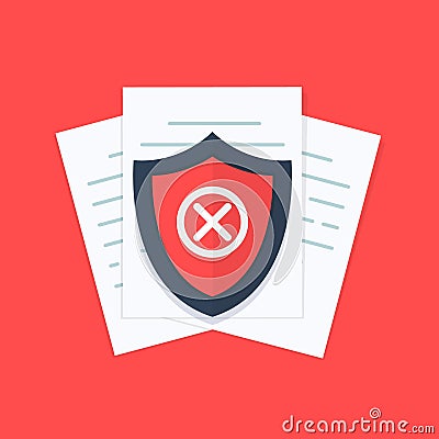 Document not protected concept, confidential information and privacy idea, security documentation access or not Vector Illustration
