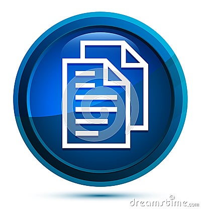 Document pages icon elegant blue round button illustration Vector Illustration