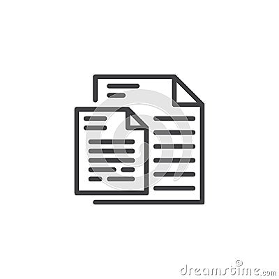 Document Pages outline icon Vector Illustration