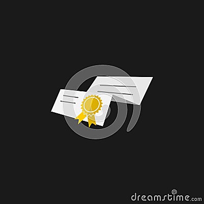 Document paper certificated icon vector Vector Illustration