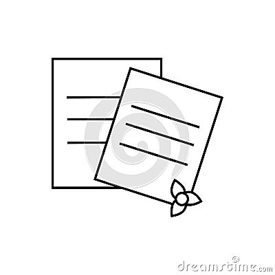 Document, papers. Illustration vector icon Stock Photo