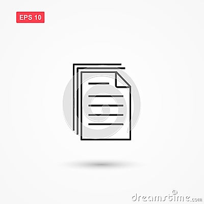 Document papers pile outline style isolated 1 Vector Illustration