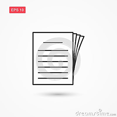 Document papers pile outline style isolated 2 Vector Illustration
