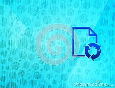 Document process icon shiny bubble abstract cyan blue background wet aqua texture illustration Cartoon Illustration